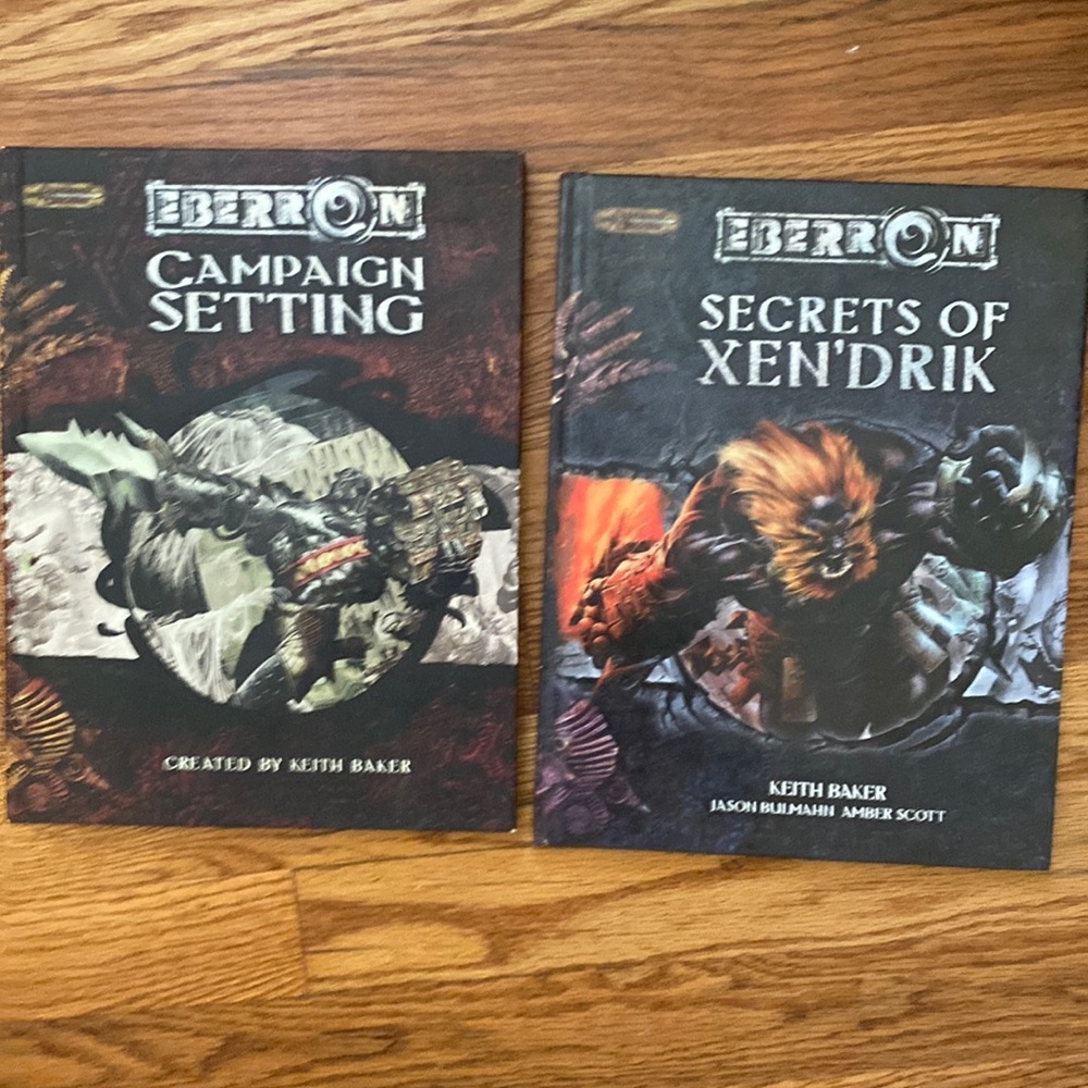 Dungeons & Dragons Eberron books (2):
Campaign setting and Secrets of Xen’drik